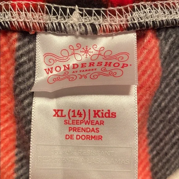 Wondershop Red and Black Plaid Kids' Pajama Bottoms…size XL (14) - Picture 3 of 5